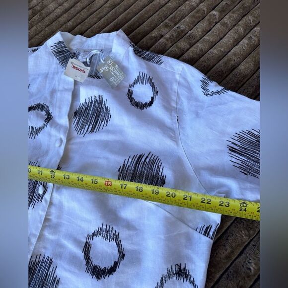 🎉5 for $45🎉 NWT Lucy & Laurel Top Blouse Shirt Size 1X Pure Linen - Picture 7 of 9